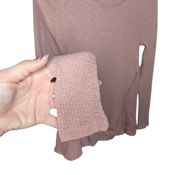 Anthropologie Eri + Ali Visto Crochet Thermal Top Small Pink - Picture 4 of 15